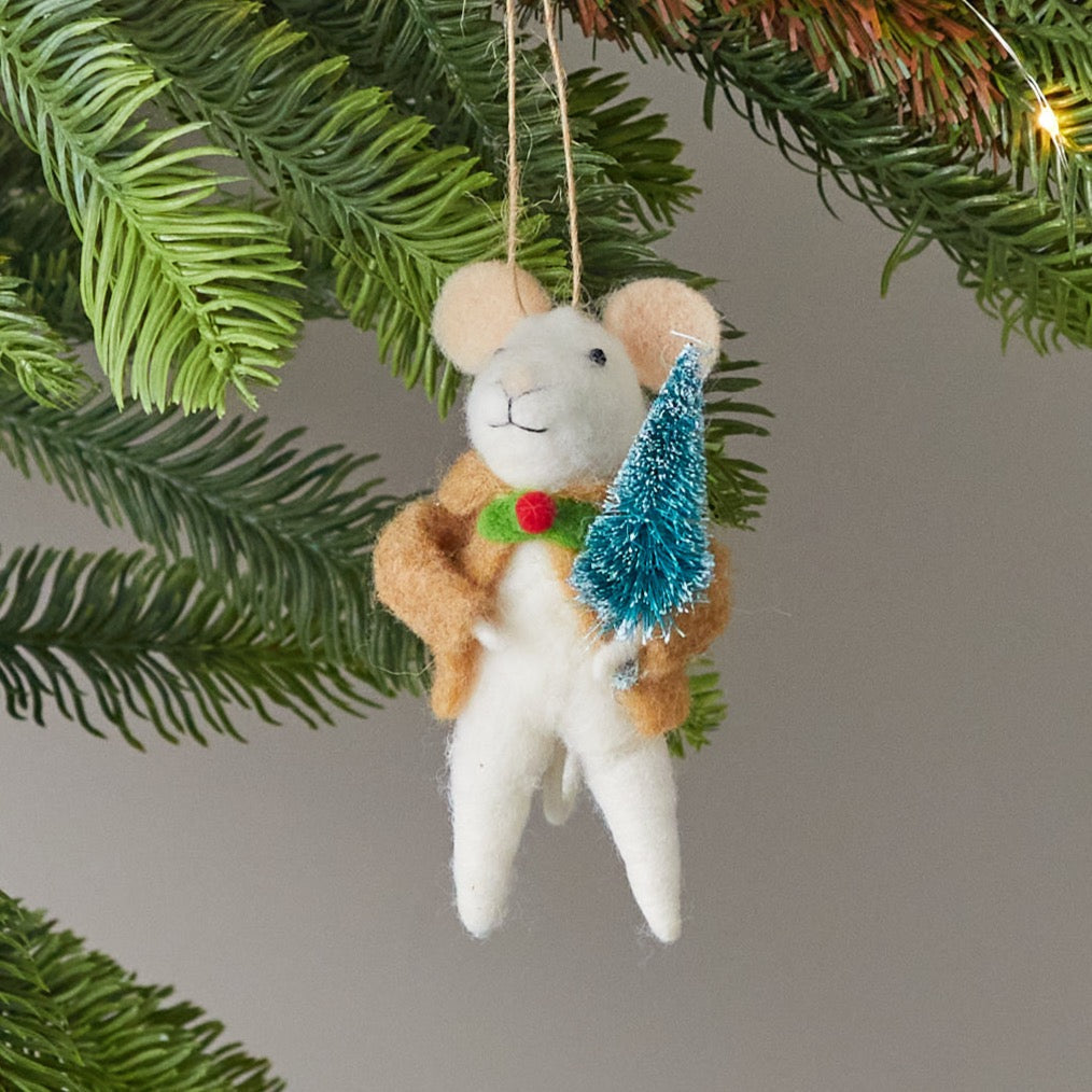 Felt Winter Mouse Ornament