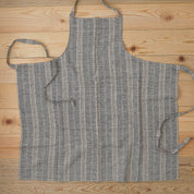 Multistripe Apron, Black and Natural
