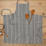 Multistripe Apron, Black and Natural