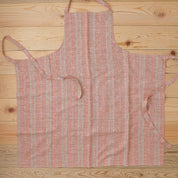 Multistripe Apron, Brick and Natural