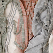 Multistripe Apron, Brick and Natural