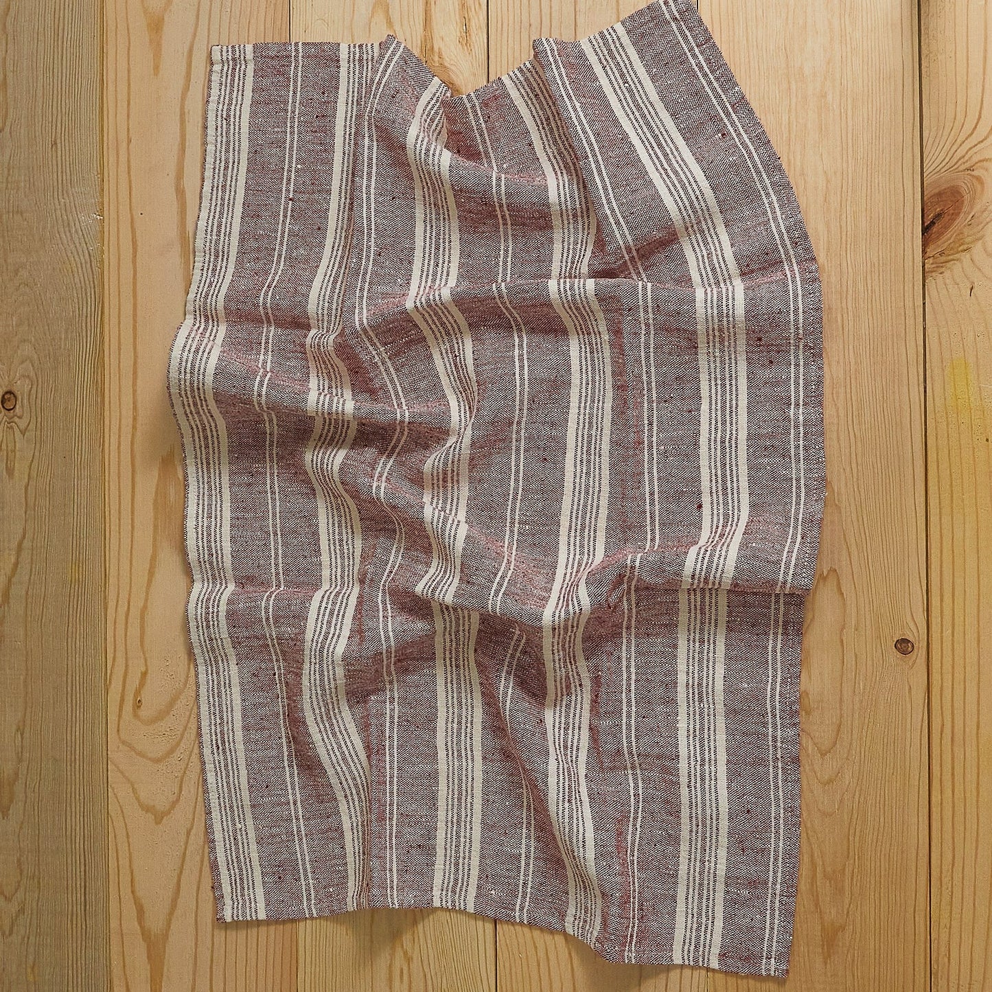 Multistripe Hand Towels, Set of 2, Cherry