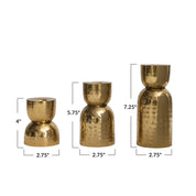 Hammered Metal Taper Holders, Set of 3