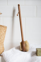 Andree Jardin Heritage Bath & Body Brush with Handle, Ash