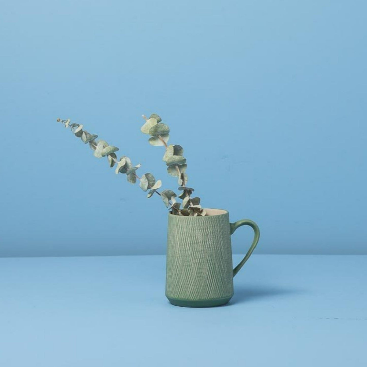 Crosshatch Stoneware Mug, Jade