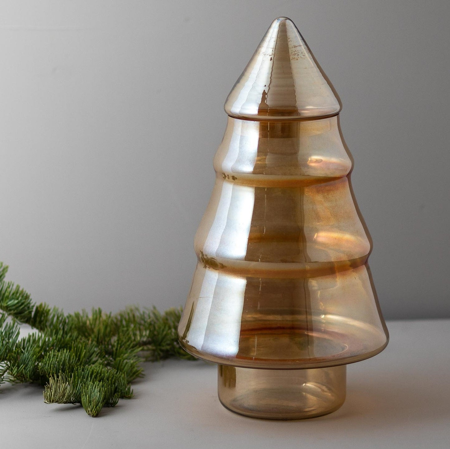 Luster Glass Tree Cookie Jar, Gold