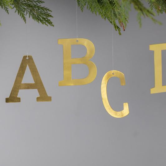 Gold Letter Ornament, V