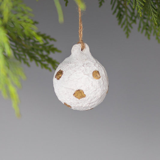 Cotton Mache Dotted Ball Ornament, Set of 4