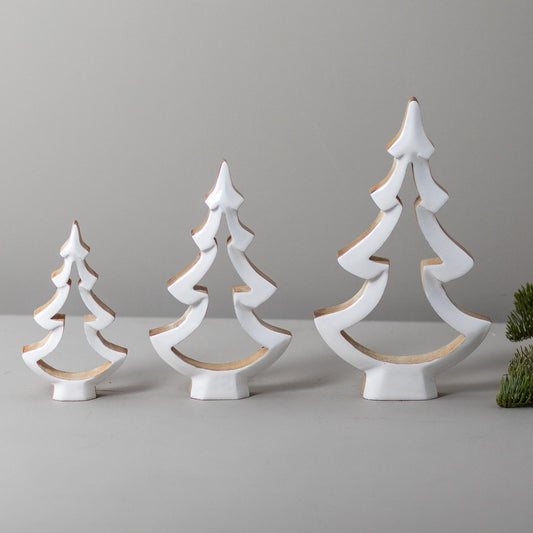 Mango Wood & Enamel Cut Out Tree, Small
