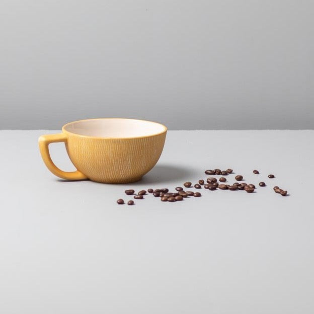 Marigold Crosshatch Latte Mug, Set of 4
