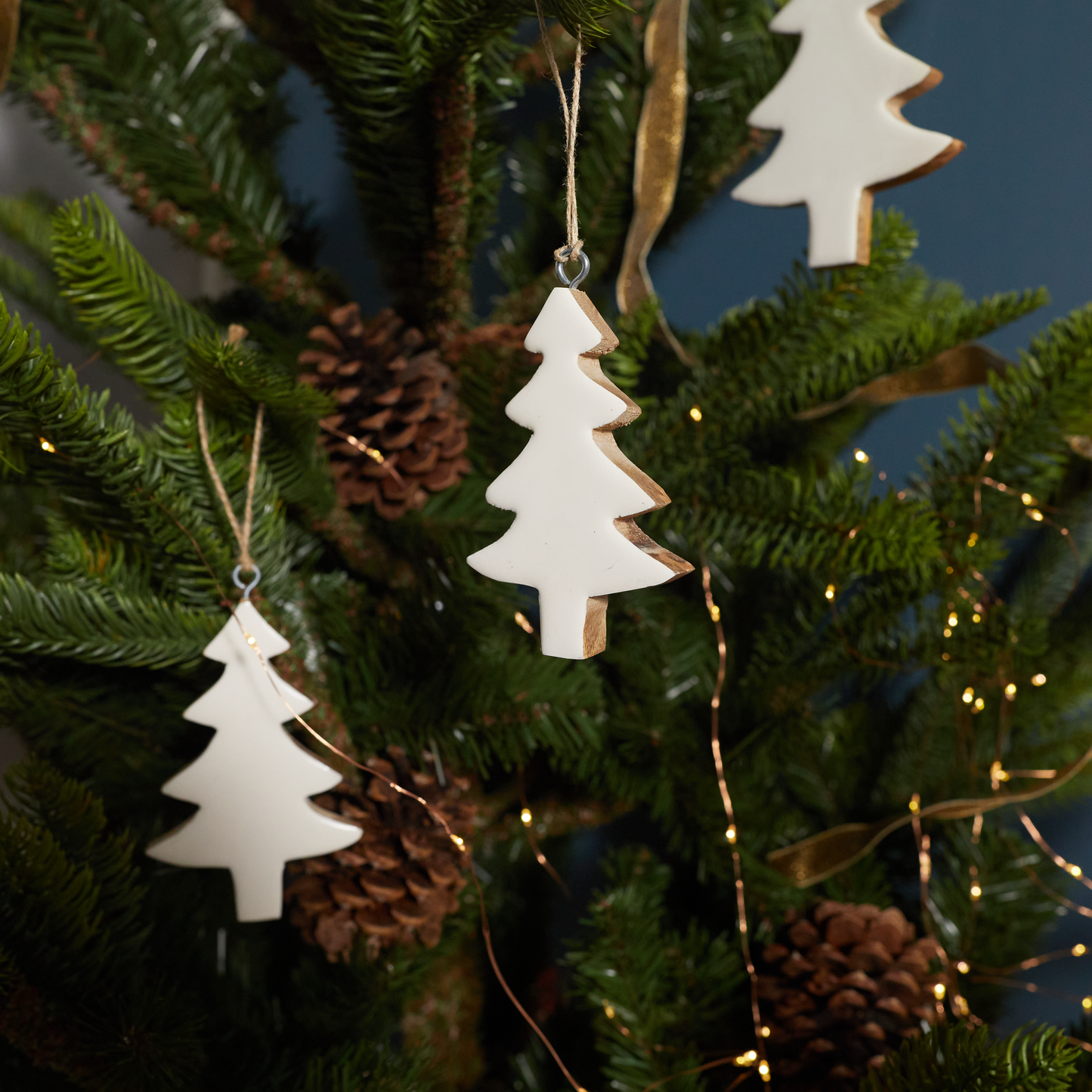 Mango Wood & Enamel Tree Ornament, Small