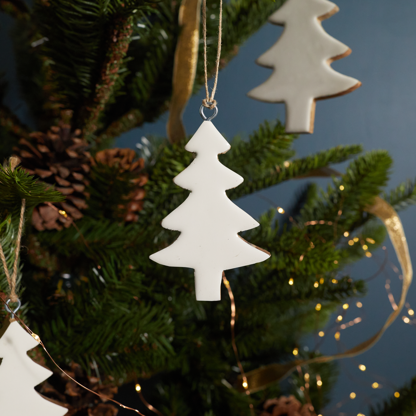 Mango Wood & Enamel Tree Ornament, Small