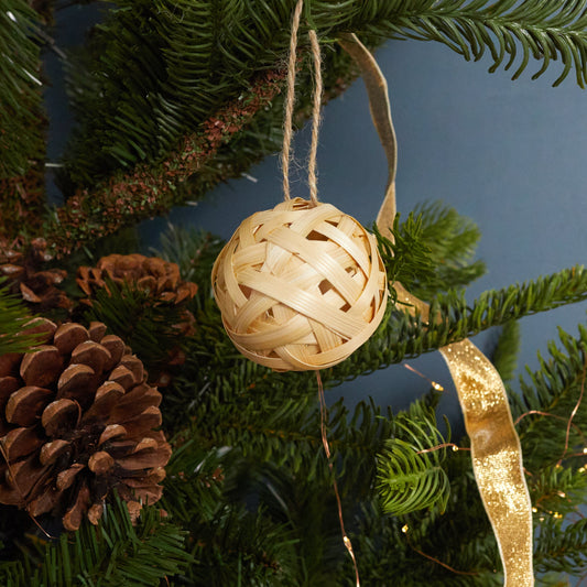 Bamboo Globe Ornament, Small