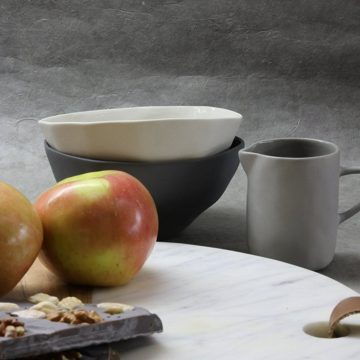 Tam Stoneware Dessert Bowl, Pearl