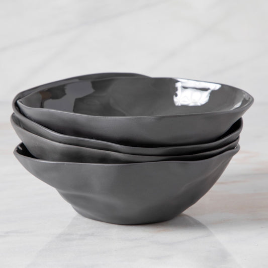 Tam Stoneware Side Bowl, Slate, Set of 4