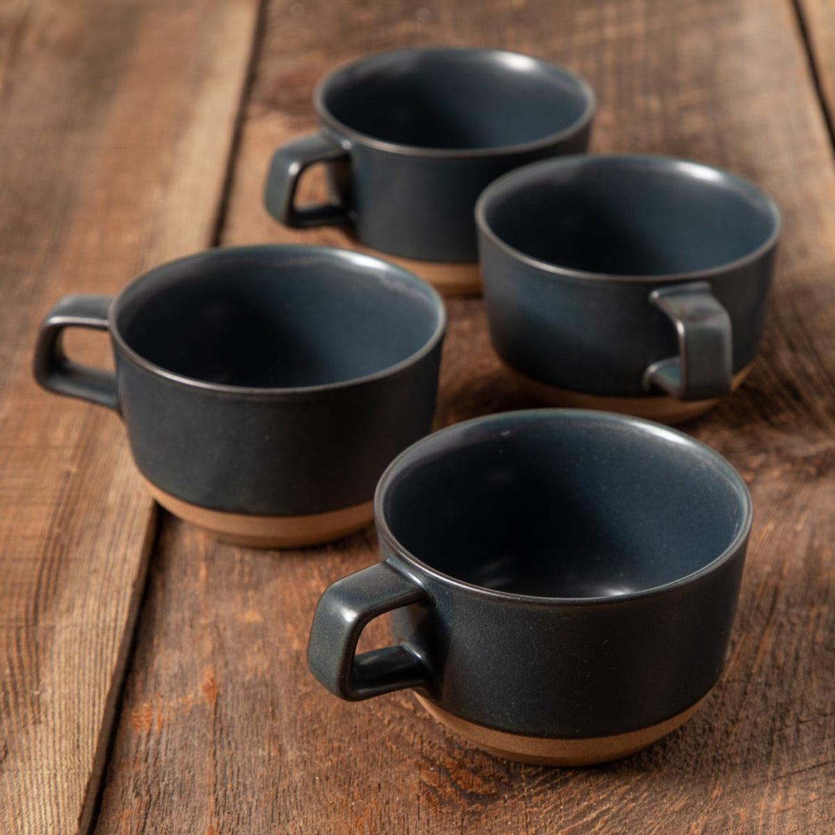 Naoshima Mug, Black, Set of 4