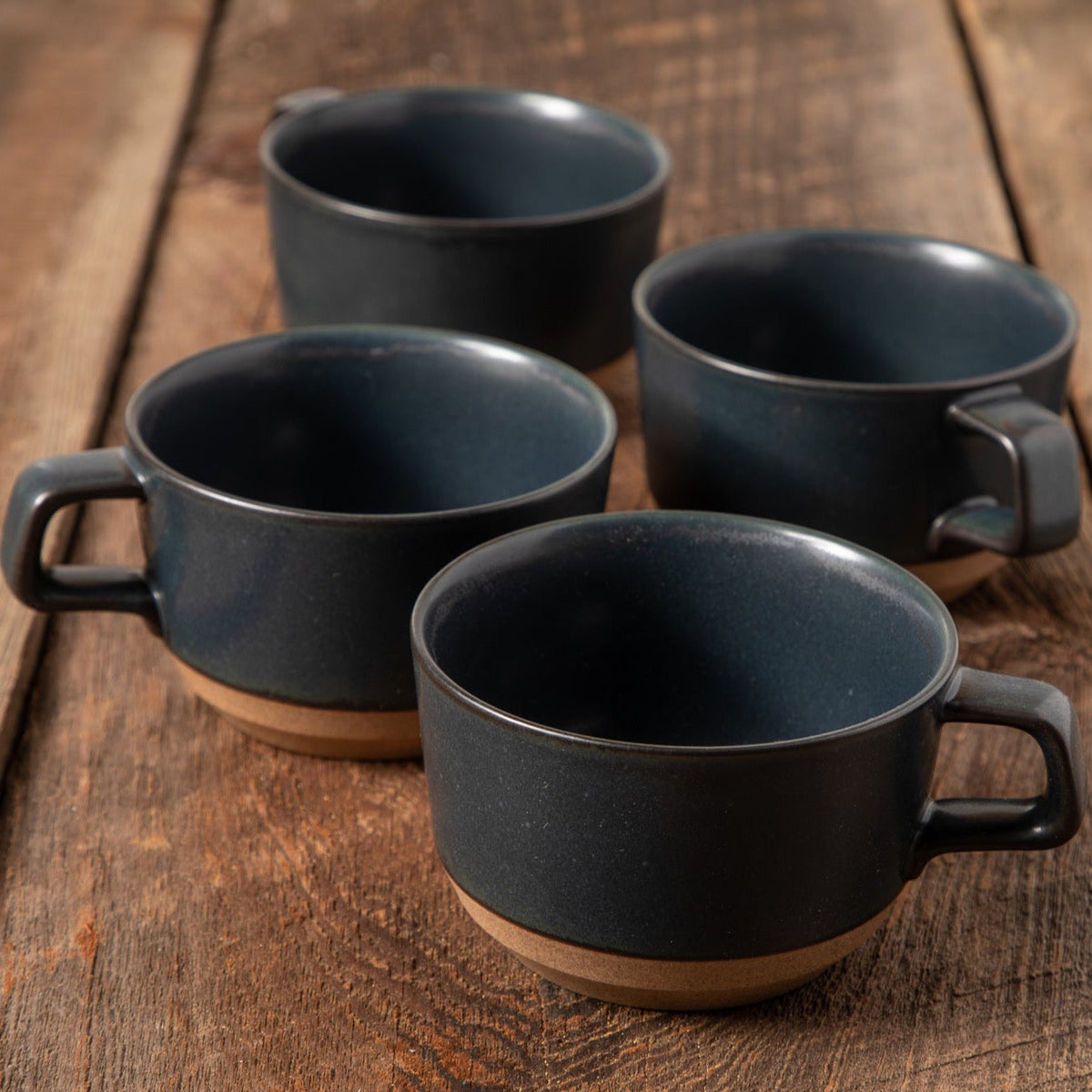Naoshima Mug, Black, Set of 4