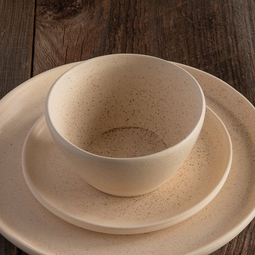 Treves Soup/Cereal Bowl, Speckled Nude, Set of 4