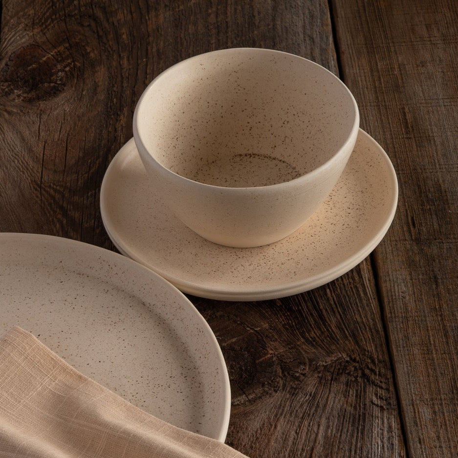 Treves Soup/Cereal Bowl, Speckled Nude, Set of 4