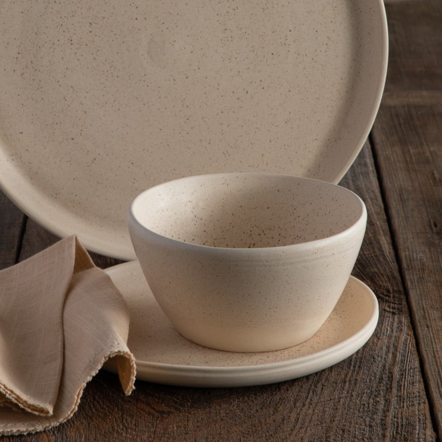 Treves Soup/Cereal Bowl, Speckled Nude, Set of 4