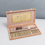 Laguiole 24 Piece Flatware Set, Platine Pale Horn in Wood Presentation Box