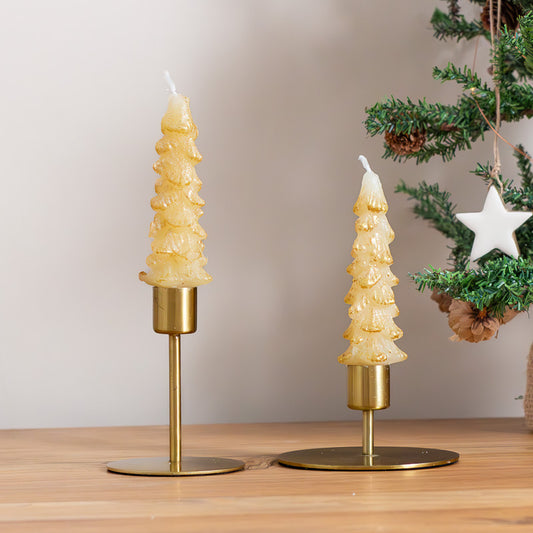 Winter Wonder Short Tree Candles, Set of 2