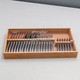 Laguiole 24 Piece Flatware Set, Platine Stainless Steel in Wood Box with Acrylic Lid
