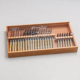 Laguiole 24 Piece Flatware Set, Platine Pale Horn in Wood Box with Acrylic Lid