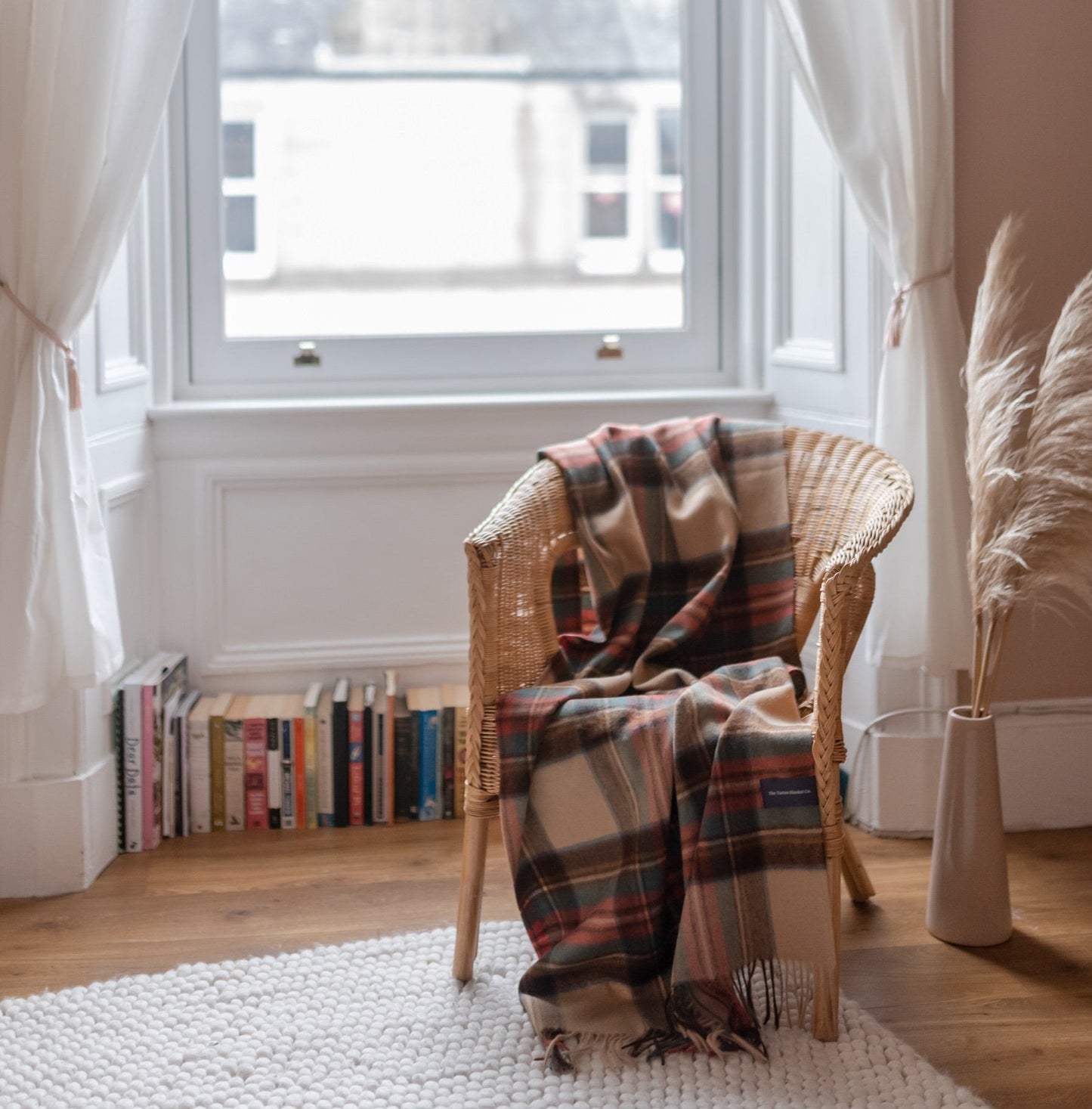 Lambswool Blanket in Stewart Dress Antique Tartan