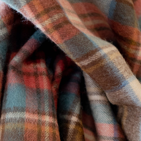 Lambswool Blanket in Stewart Dress Antique Tartan