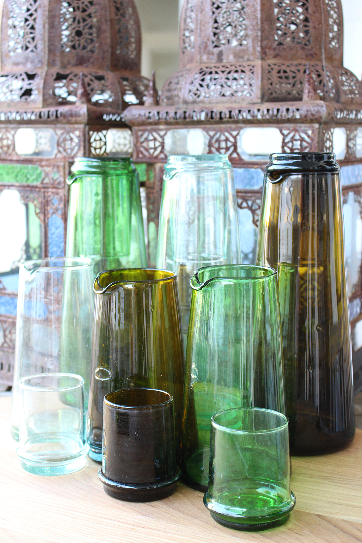 Beldi Large Tapered Carafe Clear