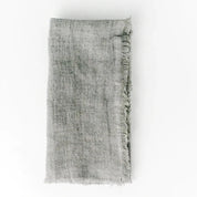 Stone Washed Linen Dinner Napkins, Grey, Set of 4