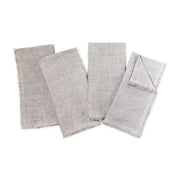 Stone Washed Linen Dinner Napkins, Grey, Set of 4