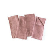 Stone Washed Linen Dinner Napkins, Rose, Set of 4