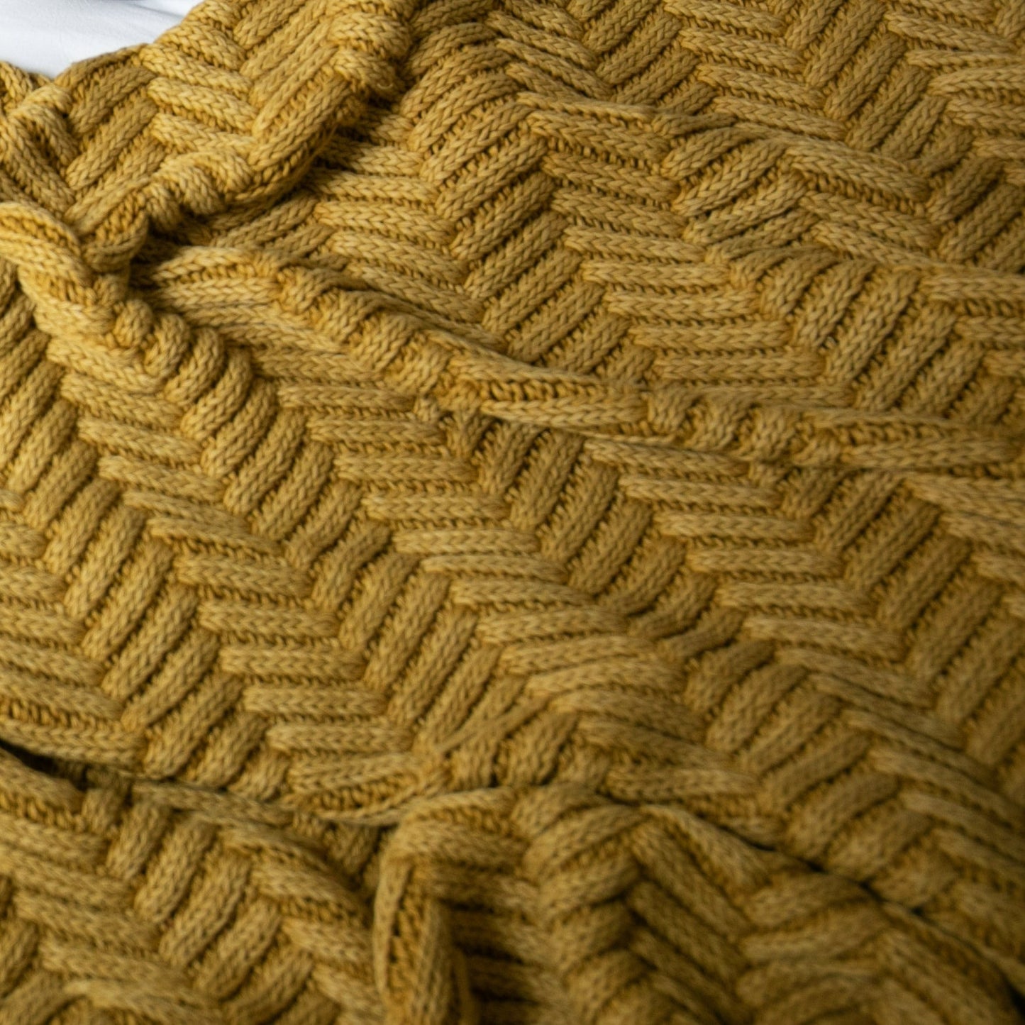 Belmont Chevron Throw, Washed Yellow