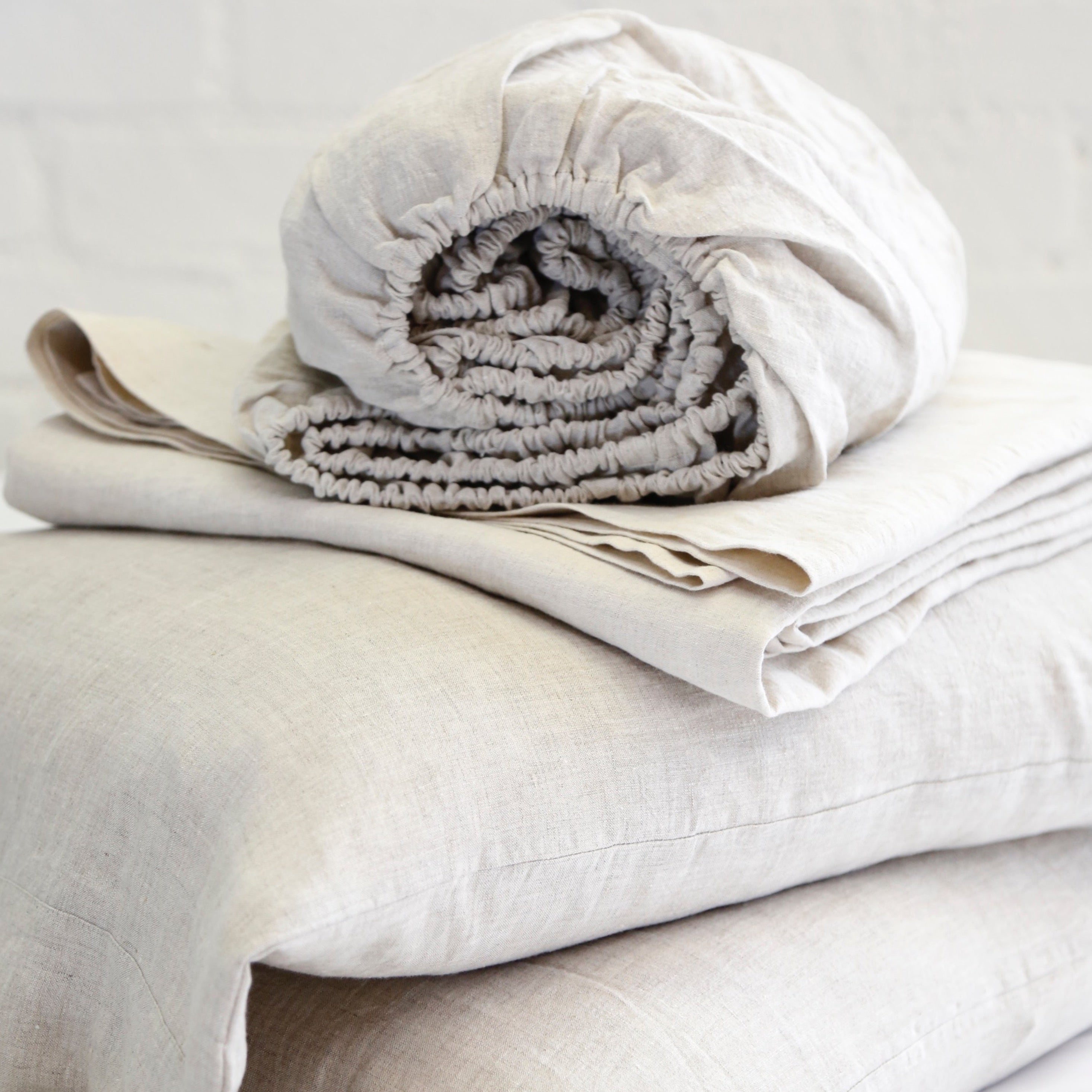 Belgian Linen King Sheet Set, Flax