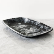 Handmade Resin Tray, Black Marble, Large
