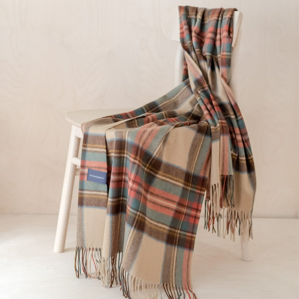 Cashmere Knee Blanket in Stewart Dress Antique Tartan