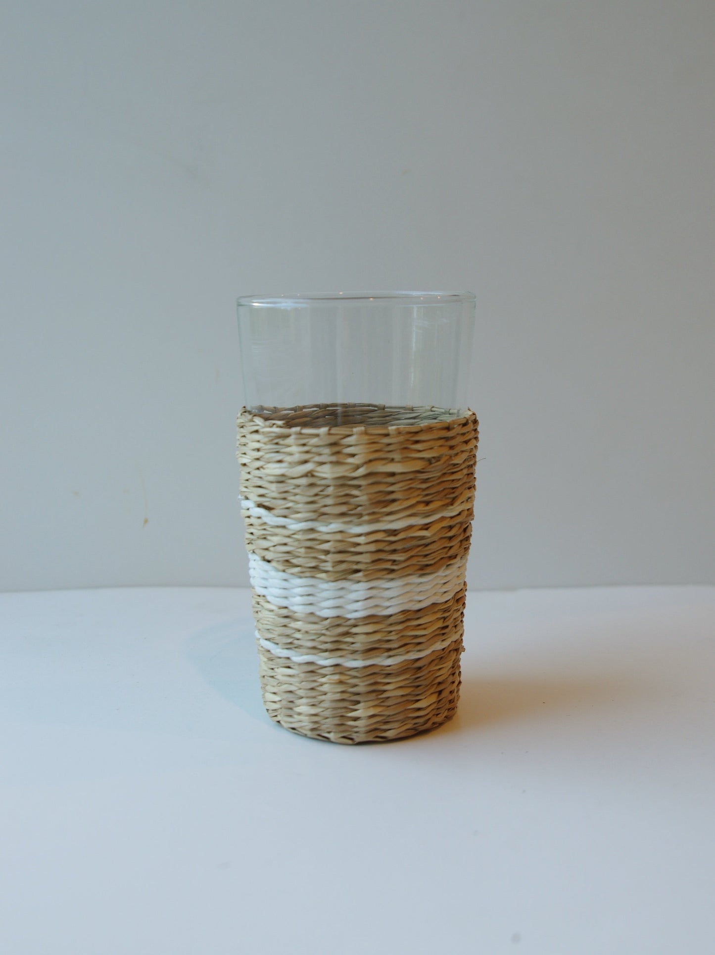 Seagrass White Stripe Highball Set of 4