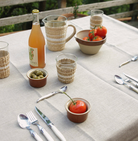 Seagrass White Stripe Tumbler Set of 4