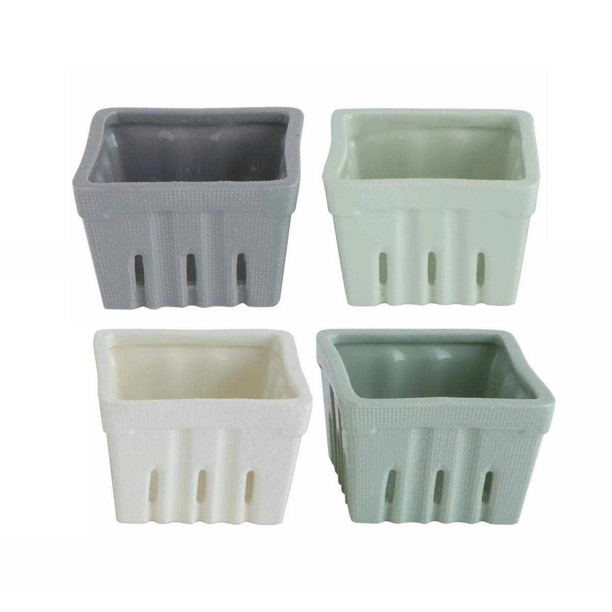 Stoneware Berry Basket, Set of 4