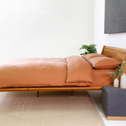 Parker Linen King Duvet Set, Terra Cotta