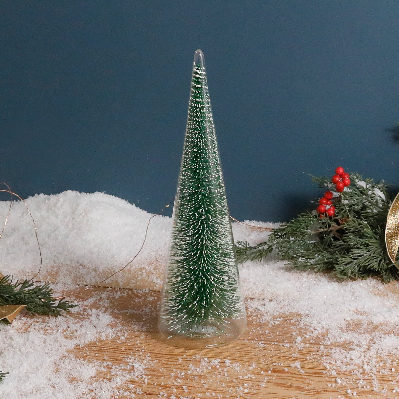 Modern Tree with Green Glitter, Large