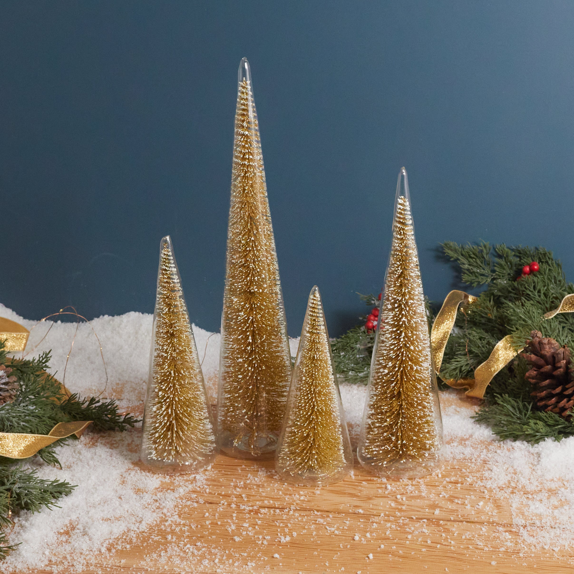 Modern Tree with Champagne Glitter, Large