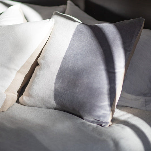 Velvet & Linen Square Pillow, Moonstone