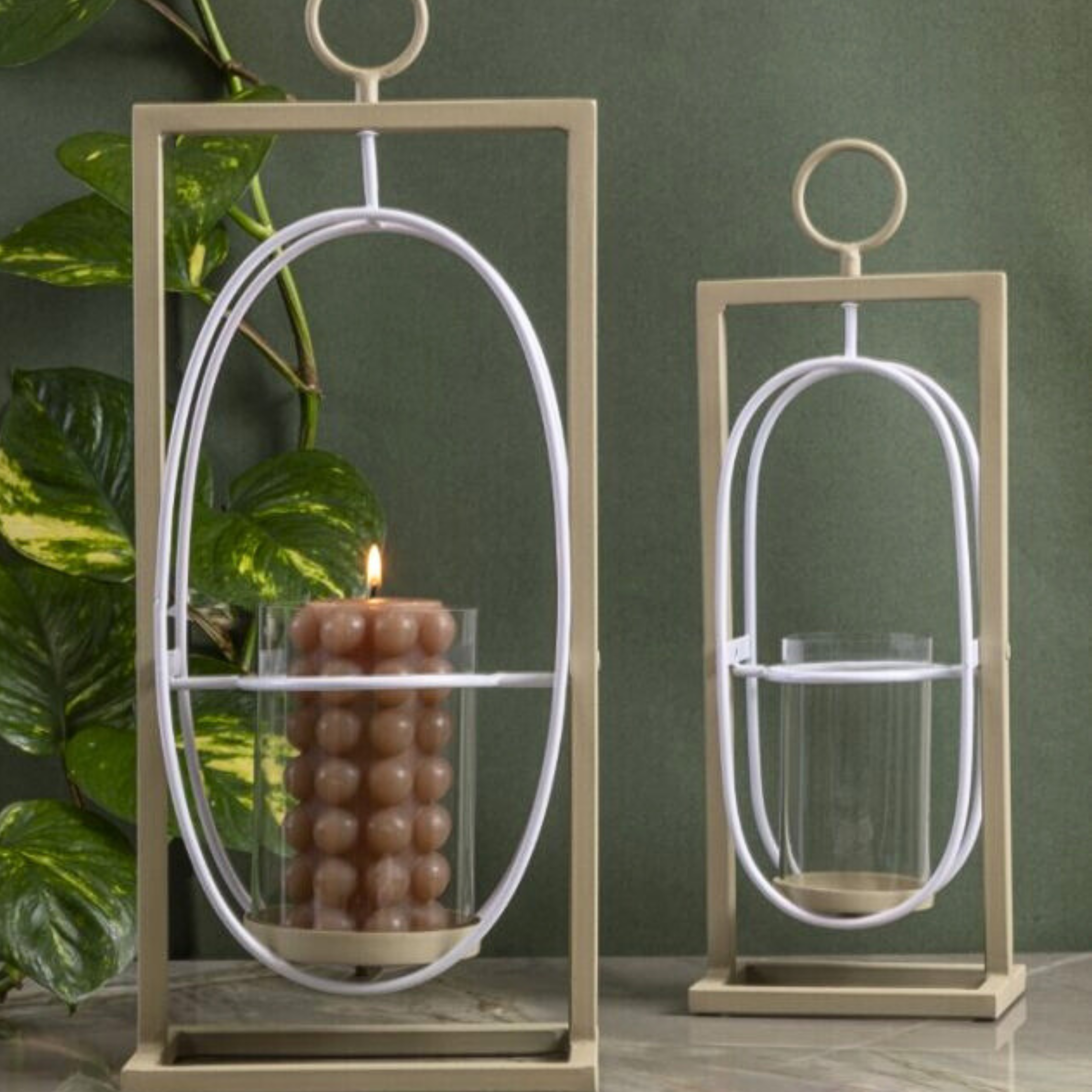 Hobnail Pillar Candle, Cappuccino
