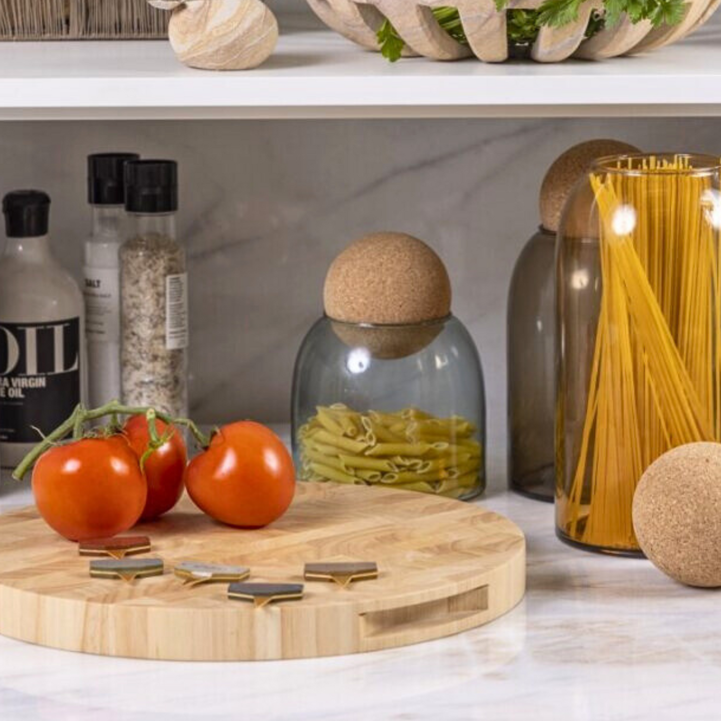 Rubberwood End Grain Round Board, Large