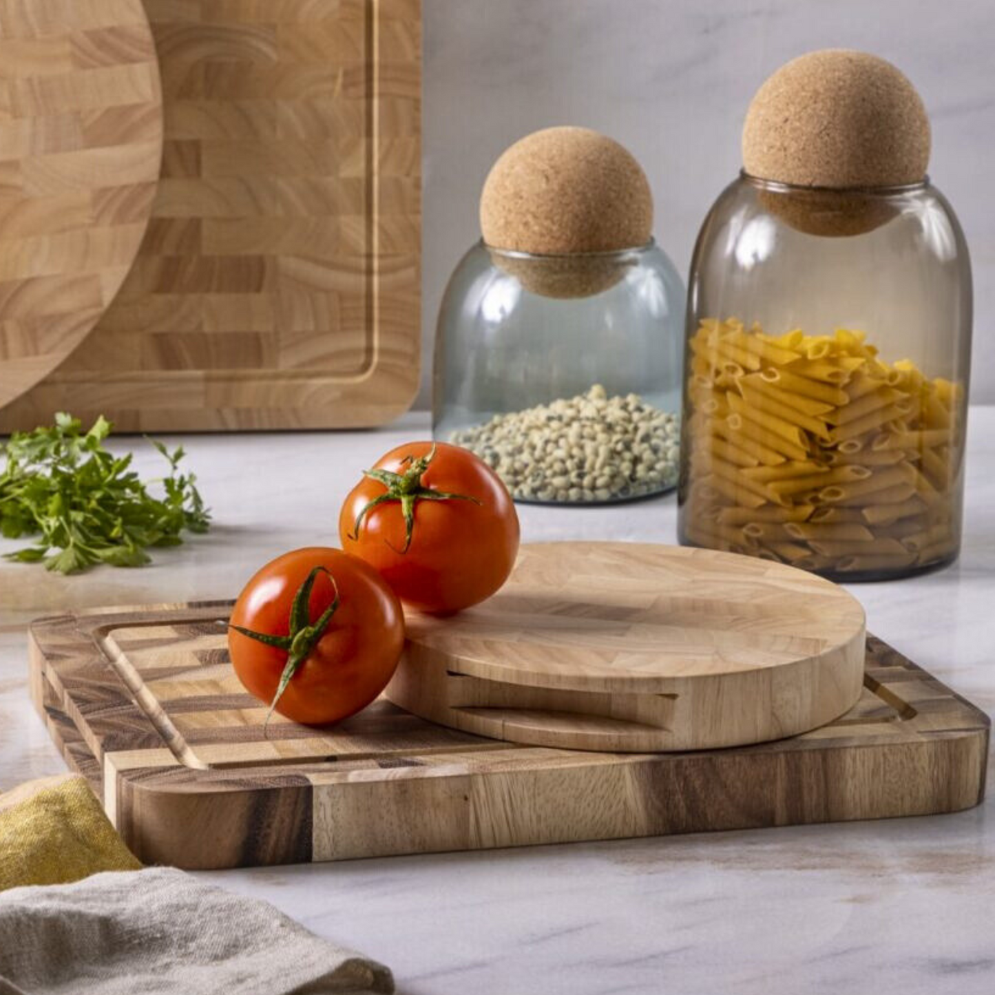 Rubberwood End Grain Rectangular Board, Medium