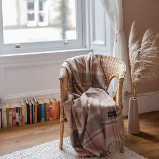 Lambswool Blanket in Neutral Multi Check
