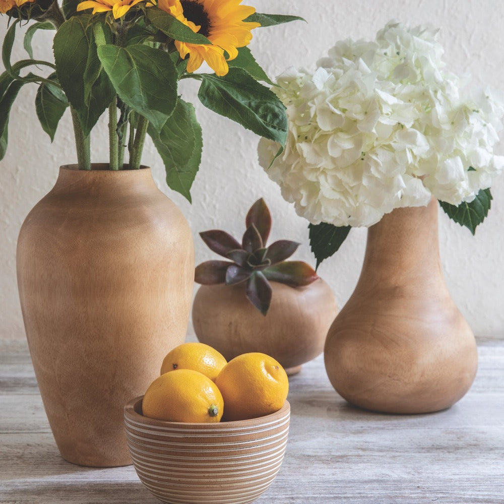 Kiln Mango Wood Bulb Vase